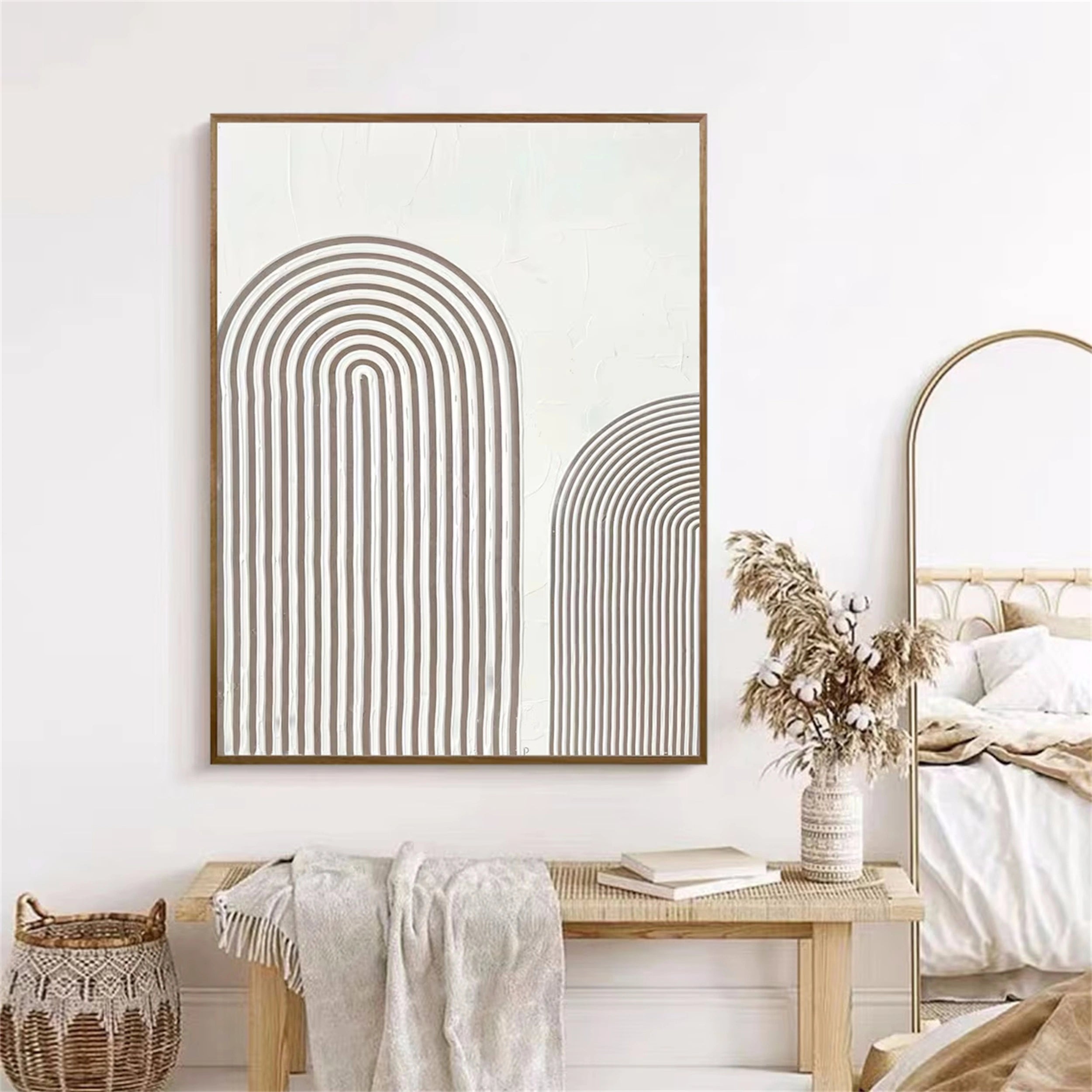 Beige & Brown Abstract Wall Art Print #BB078 - Modern Home Decor for Living Room, Bedroom & Office