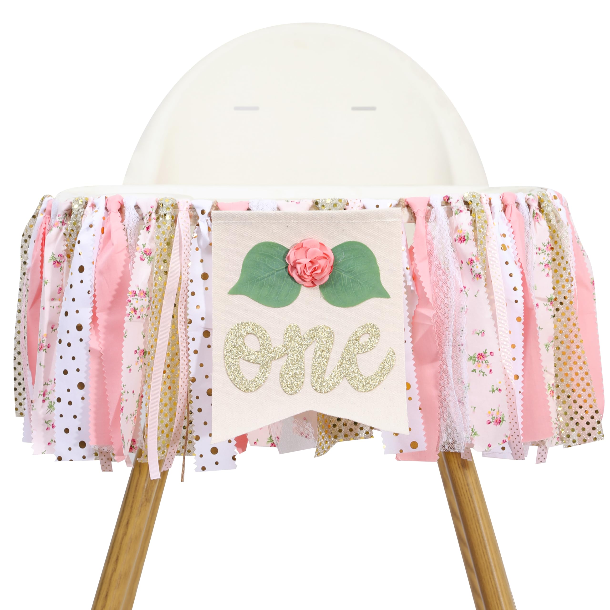 1st Birthday High Chair Banner - Baby Girl First Birthday Decorations for Photo Booth Props, Party Souvenirs & Kids Gifts | Perfect for Birthday Photoshoots, Cake Smash Sessions & Nursery Decor