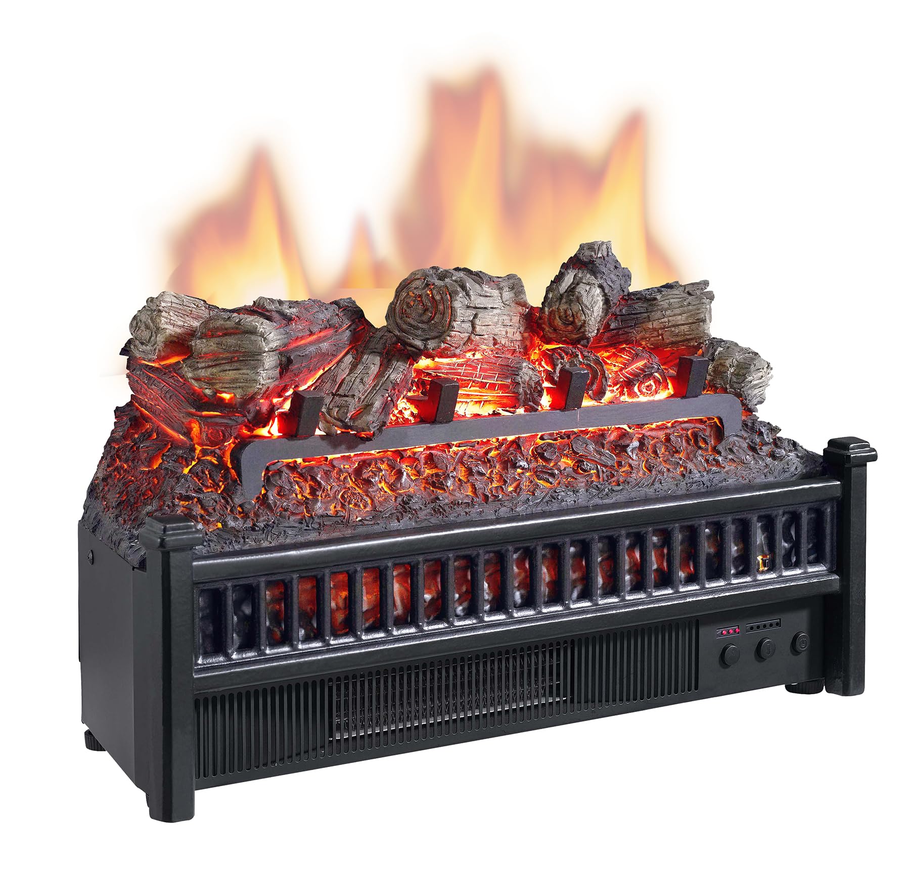Comfort Glow Electric Fireplace Log Set with Heater - 9in Length, 23in Width, 13in Height - Black - Perfect for Living Rooms, Bedrooms & Offices