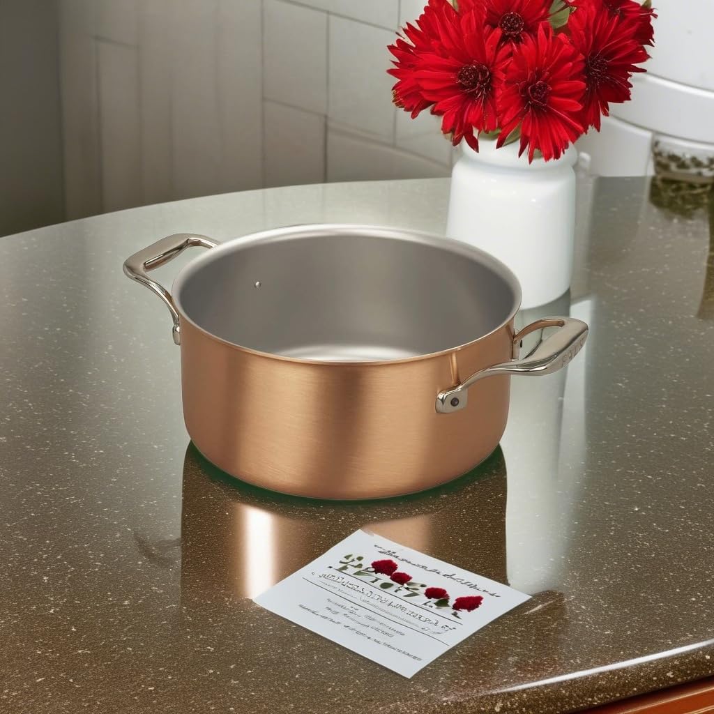Falk Signature Line 20cm Copper Dutch Oven – Premium Kitchen Cookware for Braising, Roasting & Baking – Perfect for Soups, Stews, Bread & Casseroles