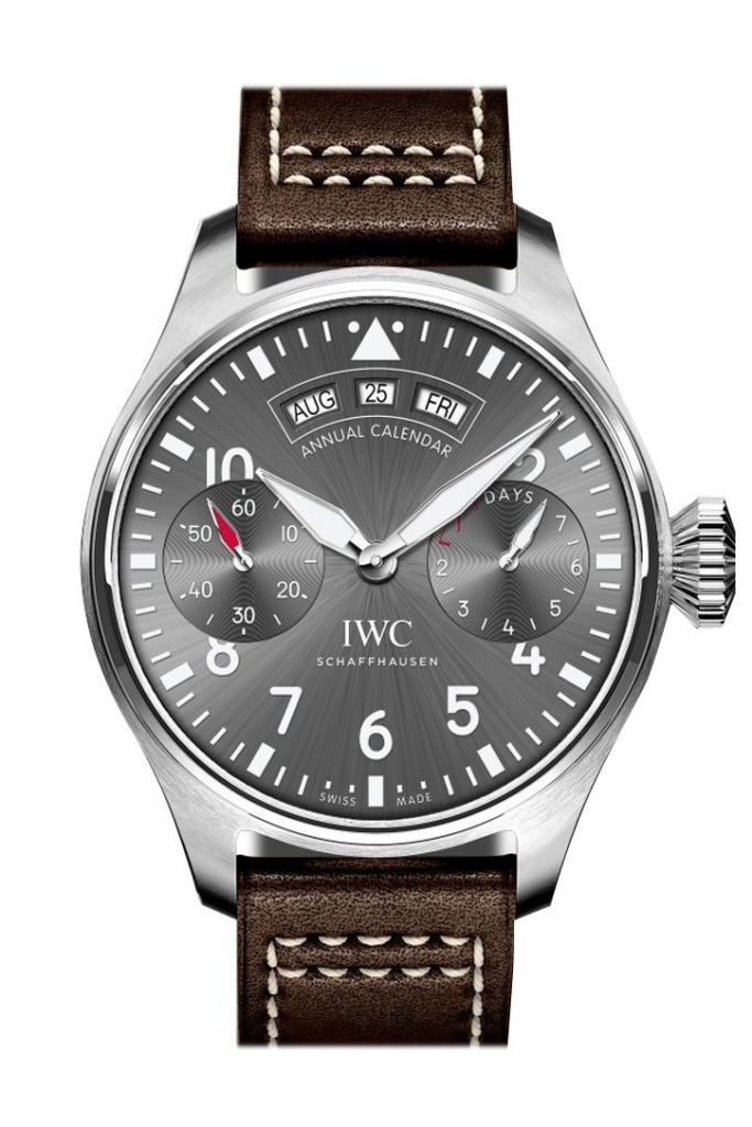 IWC Big Pilot's Annual Calendar Spitfire Automatic Grey Dial 42mm Men's Watch IW502702 - Luxury Pilot Watch for Aviation Enthusiasts & Business Professionals