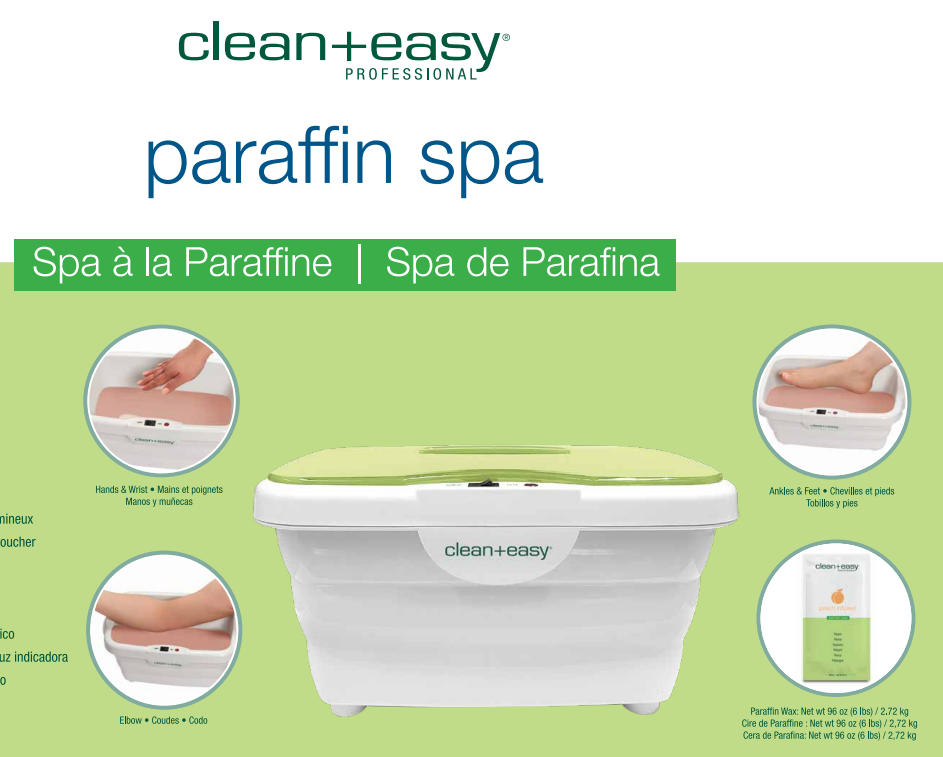 Clean & Easy Non-Digital Paraffin Wax Spa Kit with Peach Scented Wax - 6 lbs for Hand & Foot Therapy, At-Home Nail Salon, and Relaxing Spa Treatments