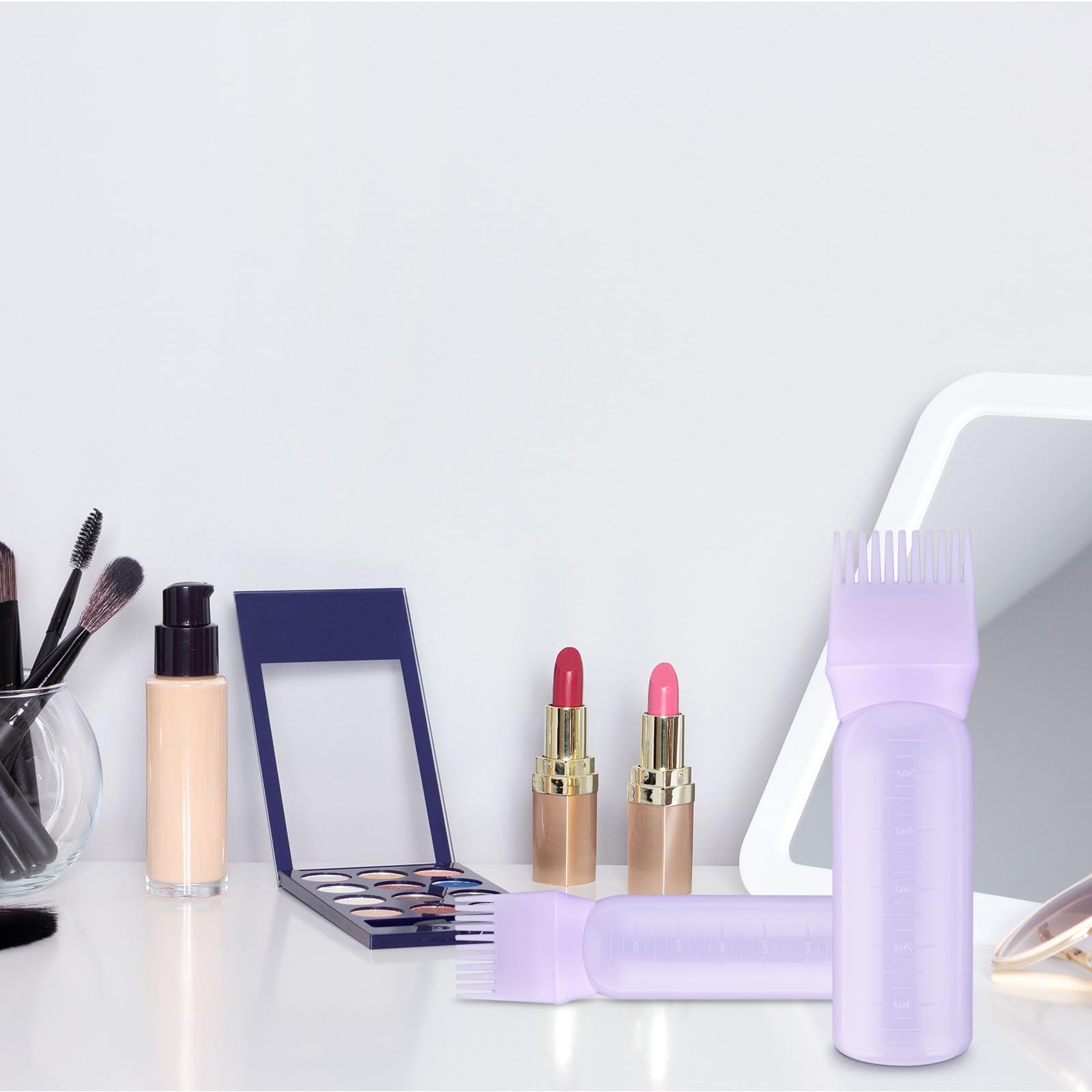 6oz Root Comb Applicator Bottle with Graduated Scale - Precise Hair Dye & Oil Application Tool for Salon Professionals & Home Use - Perfect for Coloring, Highlighting & Scalp Treatments