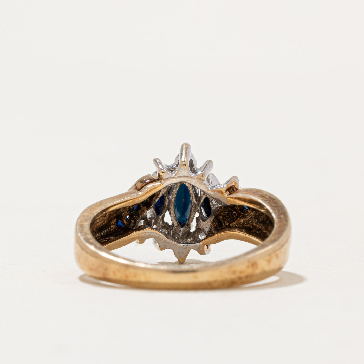 Exquisite 0.37ctw Sapphire & Diamond Ring with 0.03ctw Diamonds | Size 5.5 | Elegant Engagement, Wedding, Anniversary Gift for Her | Perfect for Special Occasions & Romantic Moments