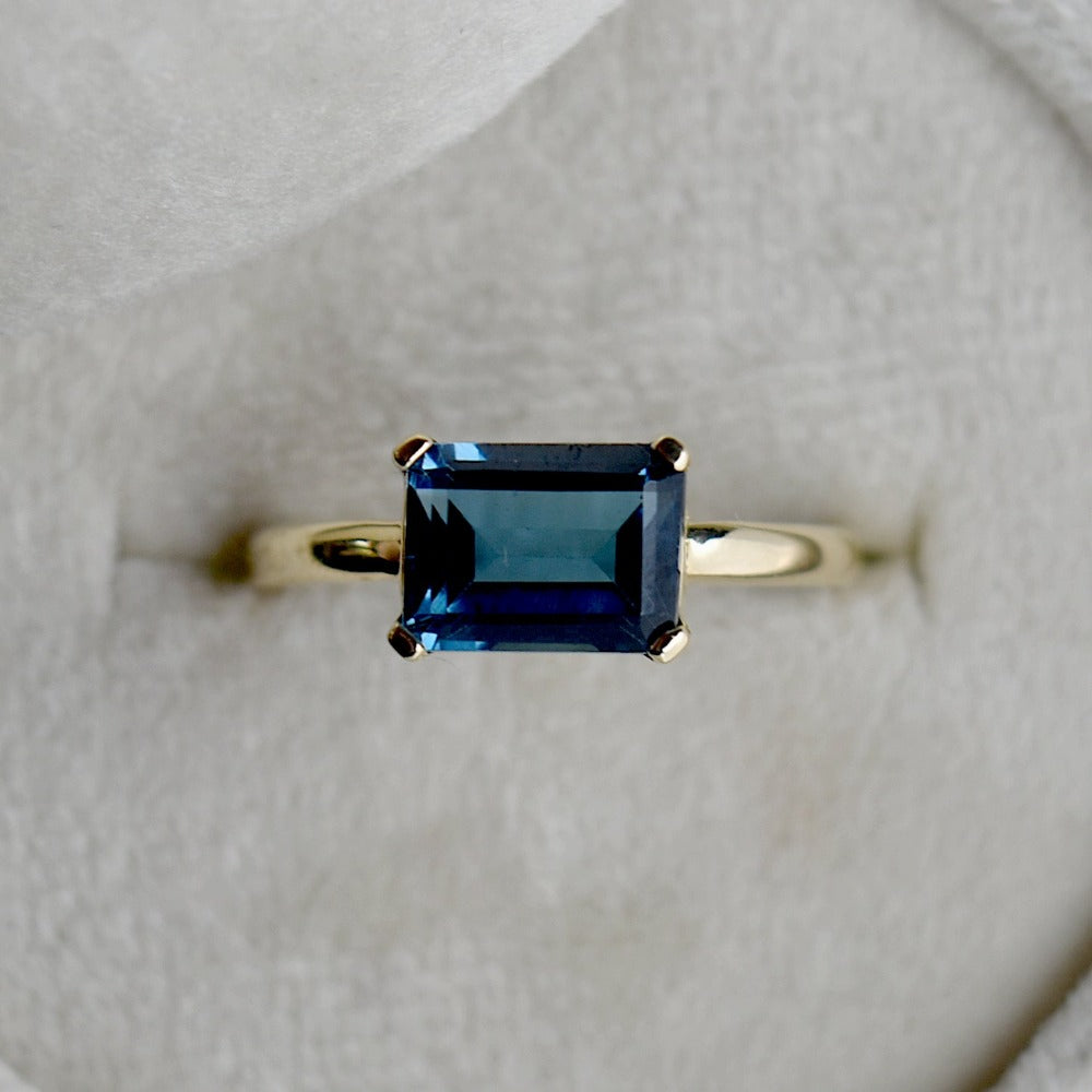 Emerald Cut London Blue Topaz Ring - Elegant Sterling Silver Jewelry for Women, Perfect for Engagement, Wedding & Anniversary Gifts