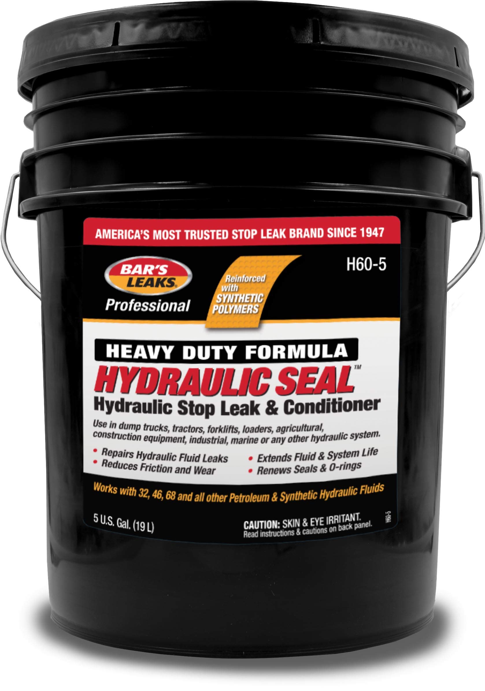 Bar's Leaks H60-5 Hydraulic Seal Stop Leak & Conditioner - 5 Gallons | Fixes Leaks in Hydraulic Systems | Ideal for Tractors, Heavy Equipment & Industrial Machinery