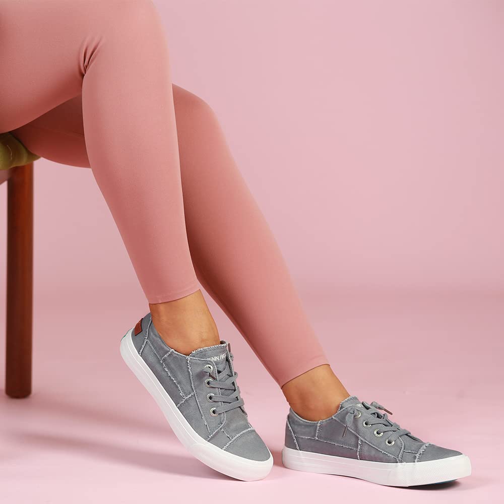 JENN ARDOR Women's Slip On Canvas Sneakers - Low Top Comfortable Walking Shoes for Women | Casual Fashion Flats for Everyday Wear, Travel & Errands