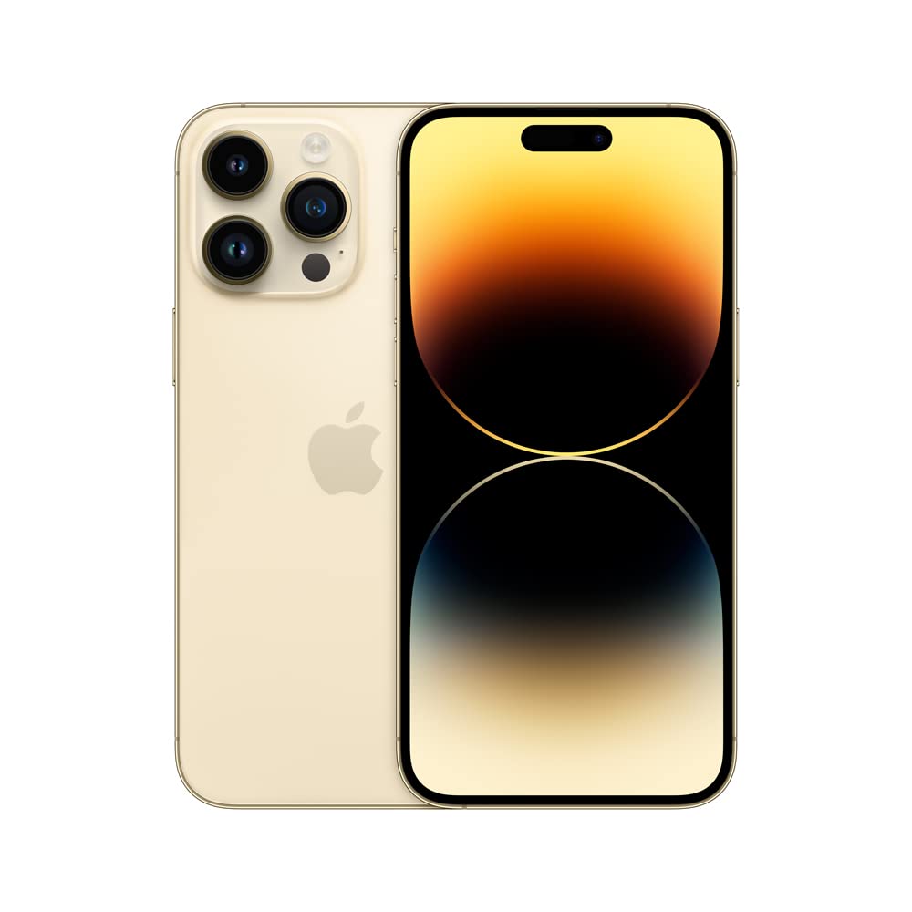 Apple iPhone 14 Pro Max 128GB Gold (Renewed) Unlocked Smartphone - Premium Refurbished iPhone for AT&T, T-Mobile & GSM Carriers | Perfect for Business, Travel & High-End Mobile Experience