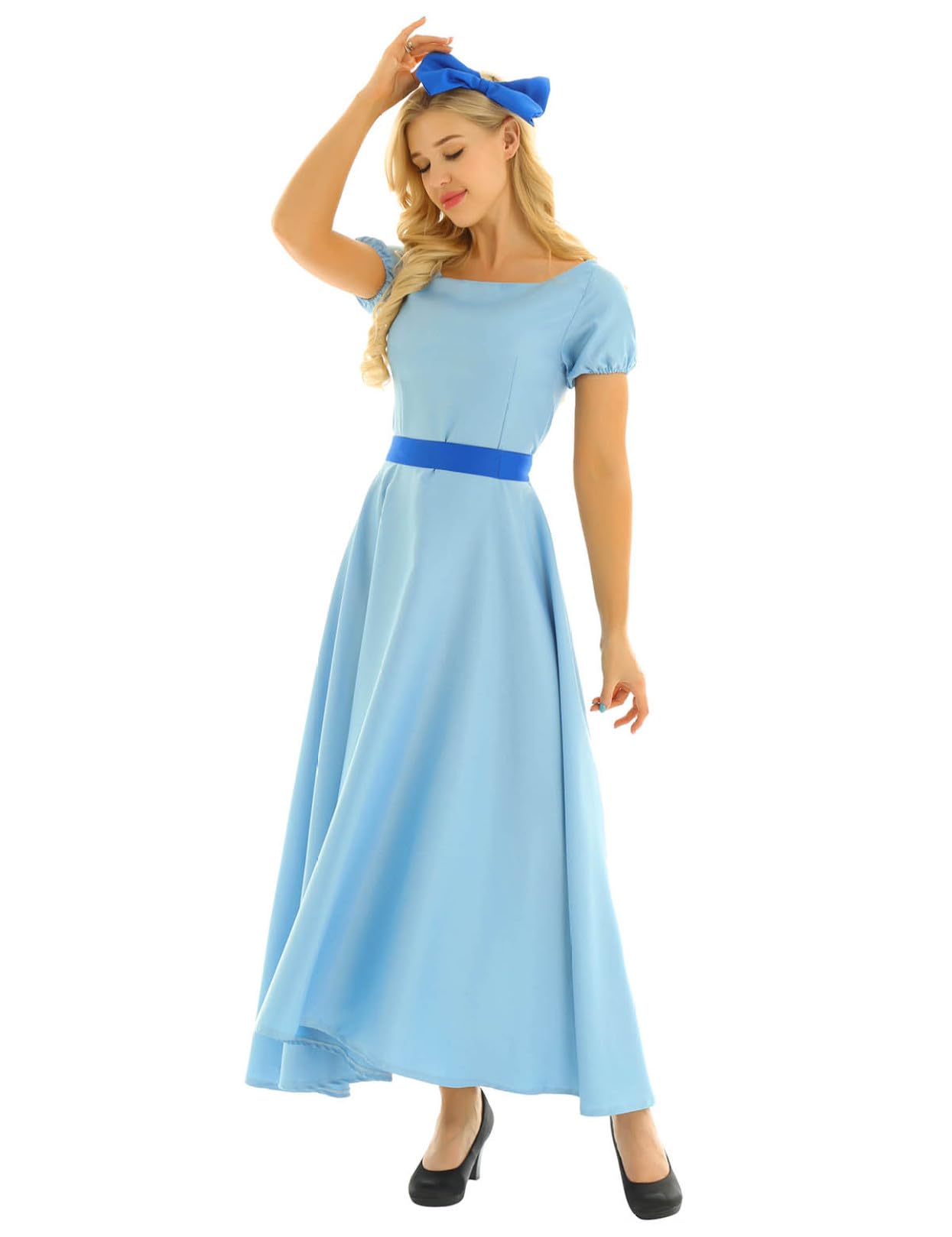 Yartina Women's Adult Princess Cosplay Costume - Elegant Light Blue Maxi Dress for Halloween, Parties & Themed Events | Perfect for Cosplay, Costume Parties & Special Occasions