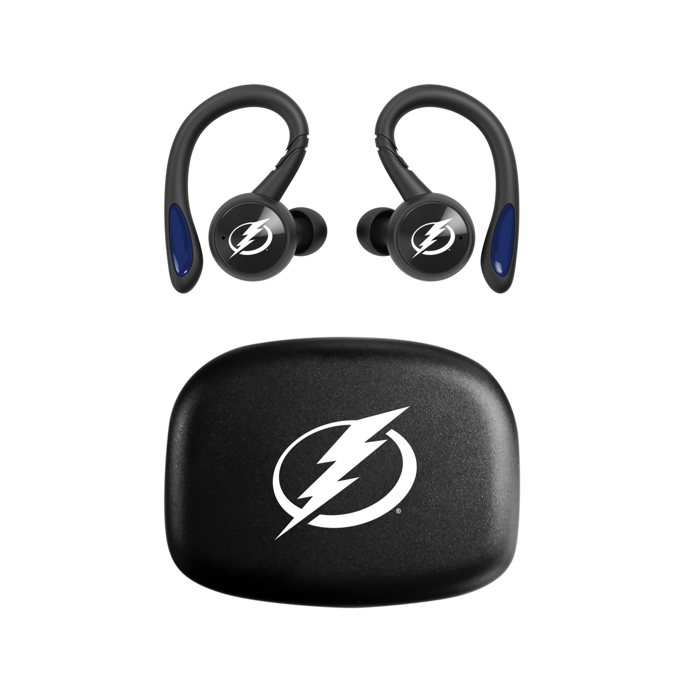 SOAR NHL Tampa Bay Lightning True Wireless Earbuds V.5 - Bluetooth 5.0 Sports Headphones with Noise Cancelling, IPX7 Waterproof - Perfect for Hockey Games, Workouts & Commuting