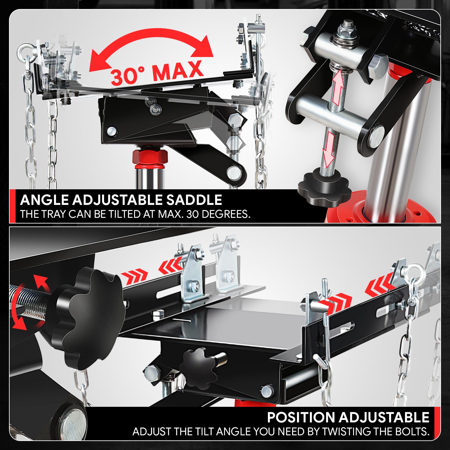 1 Ton 2204 lbs Heavy Duty Transmission Floor Jack - 33.2