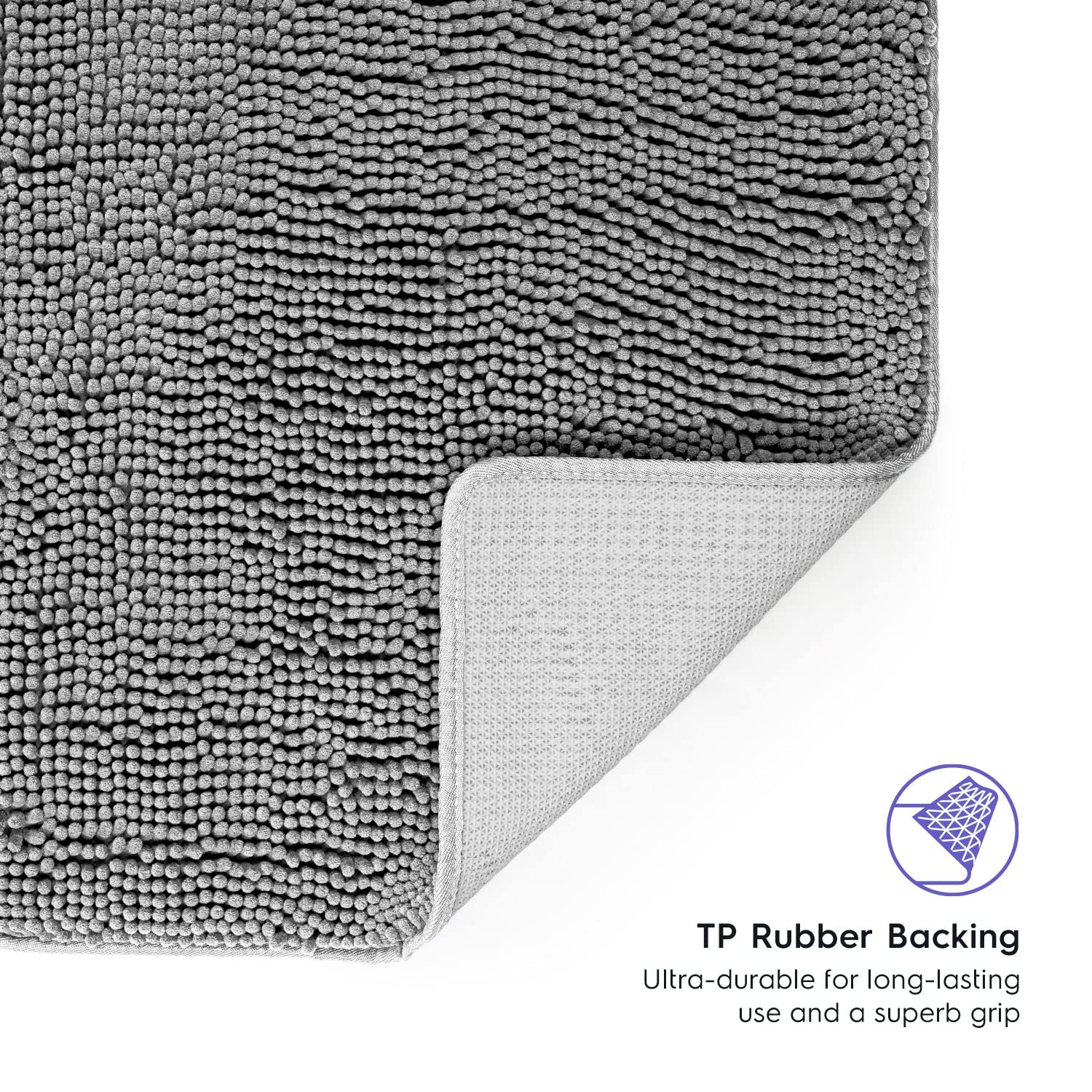 Premium Tafts Bathroom Rugs - Ultra Soft Chenille Microfiber Bath Mat with Extra Thick Memory Foam, Super Absorbent & Machine Washable, Non-Slip Shaggy Bathroom Rug (21