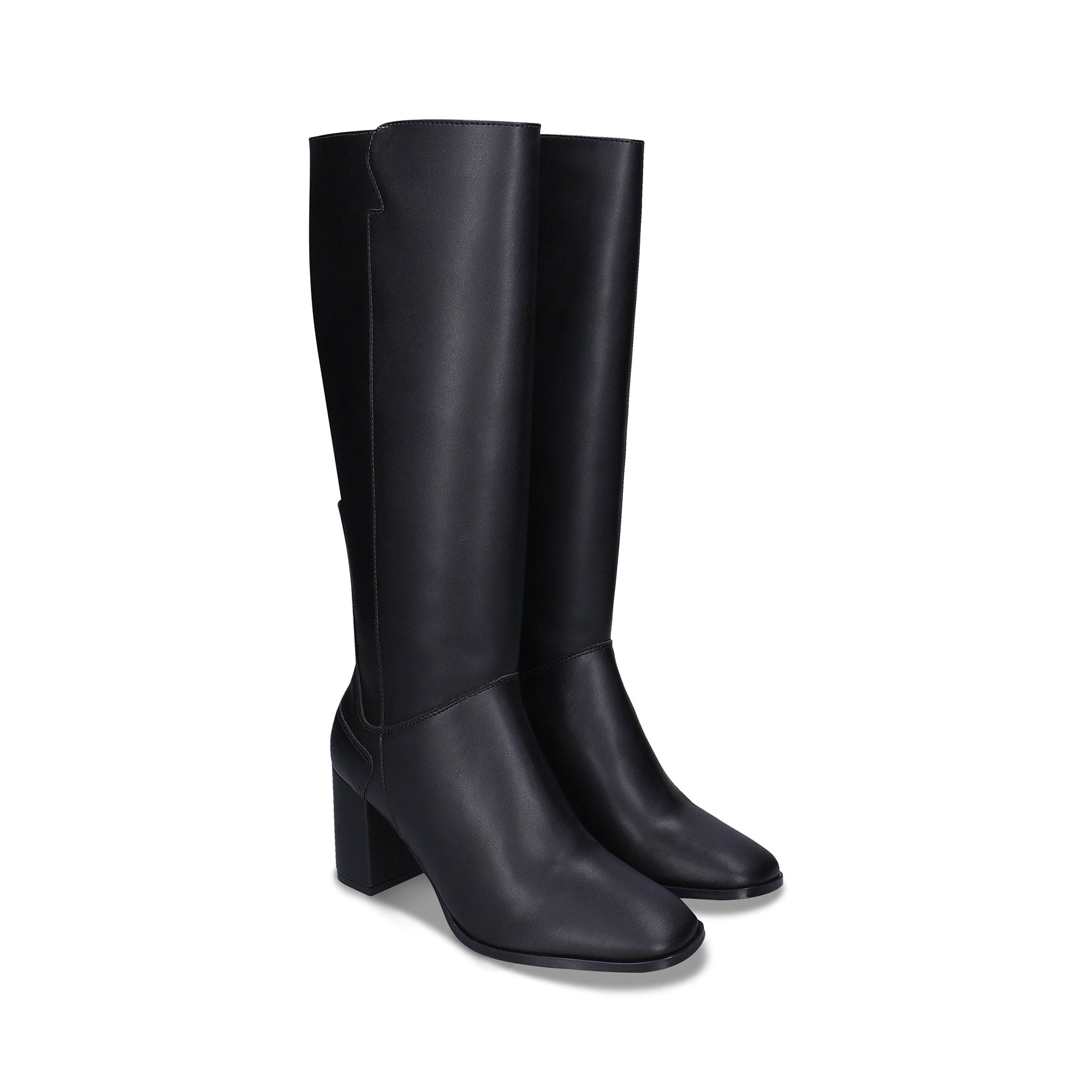Greta Women's Vegan Apple Leather Calf Boots - Black | Eco-Friendly Fashion | Perfect for Fall, Winter & Casual Outfits