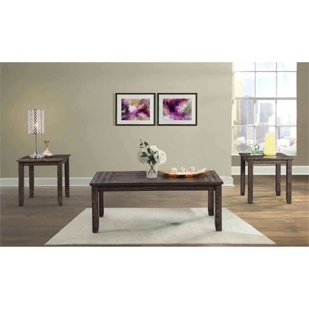 BOWERY HILL 3-Piece Walnut Coffee Table Set - Modern Living Room Furniture for Small Spaces, Home Decor, and Family Gatherings