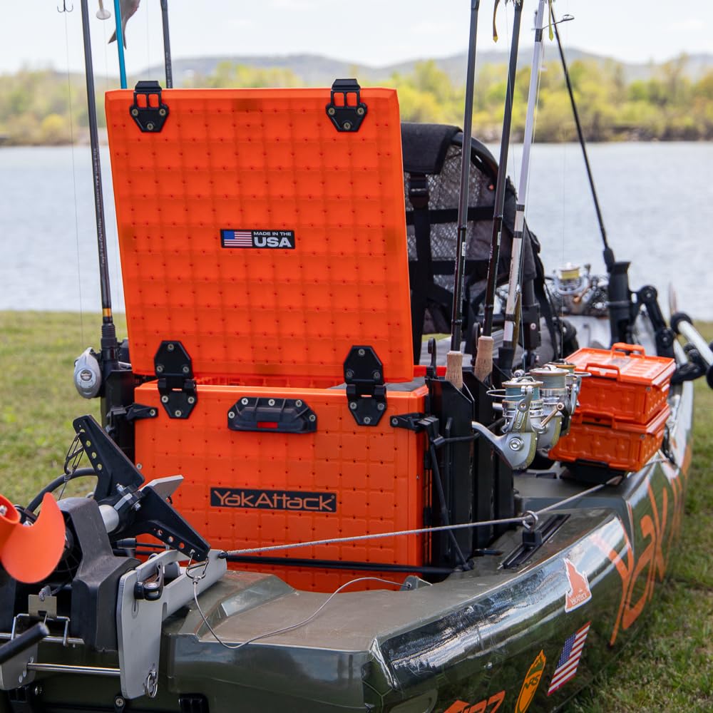 YakAttack BlackPak Pro Kayak Fishing Crate with 6 Rod Holders - 16