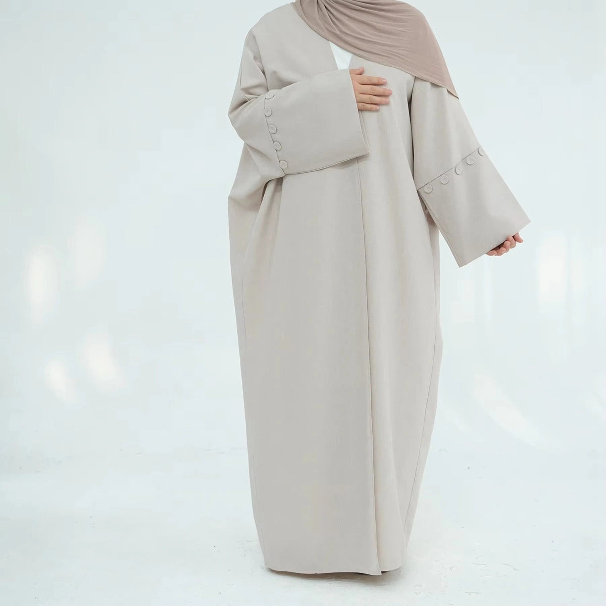 Elegant Open Front Cardigan Abaya Dress #25878 - Perfect for Modest Fashion, Prayer Wear & Everyday Comfort