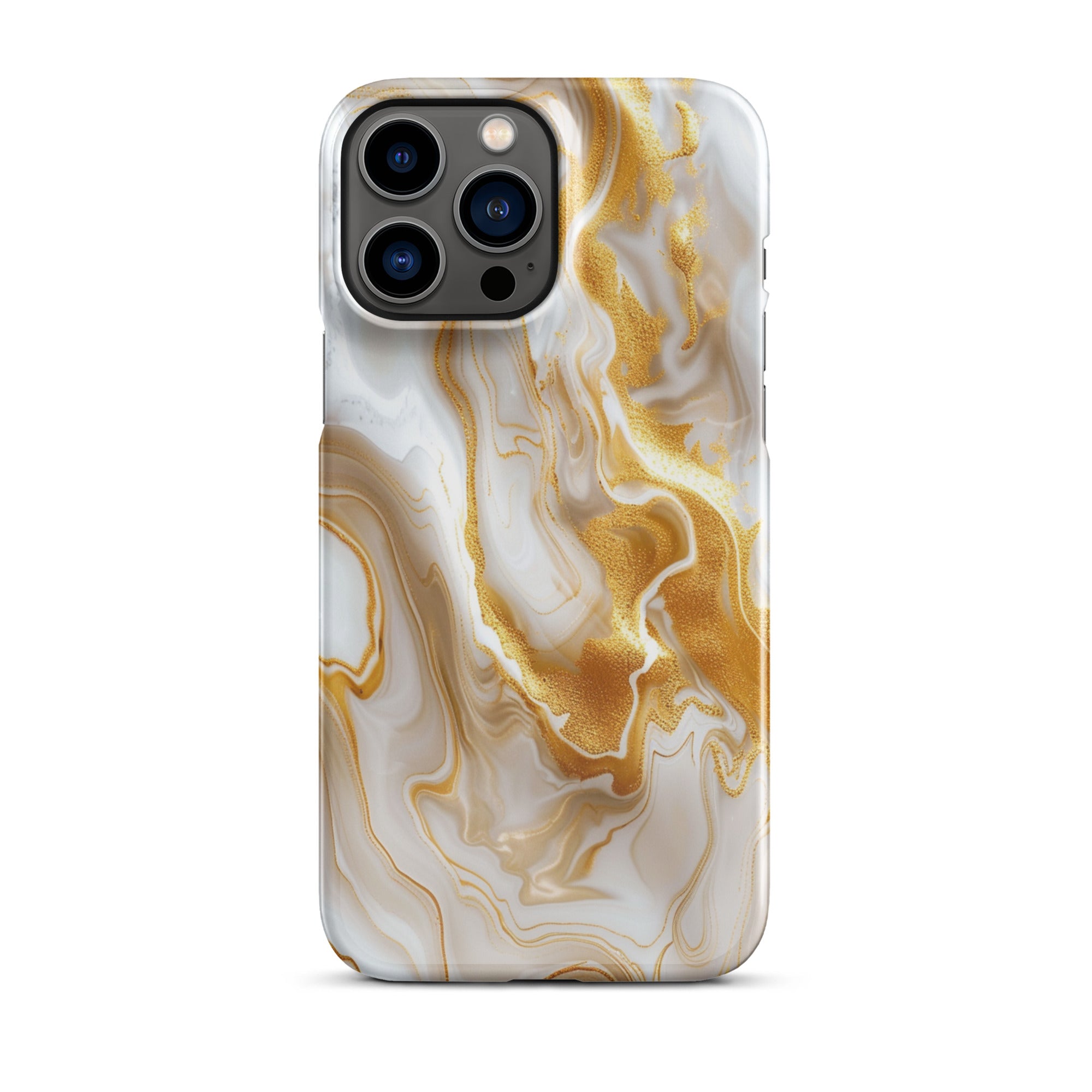 Elegant Gold Marble Snap Case for iPhone 14/13/12/11 Pro Max - Stylish Protective Cover with Secure Fit - Perfect for Daily Use, Work & Travel
