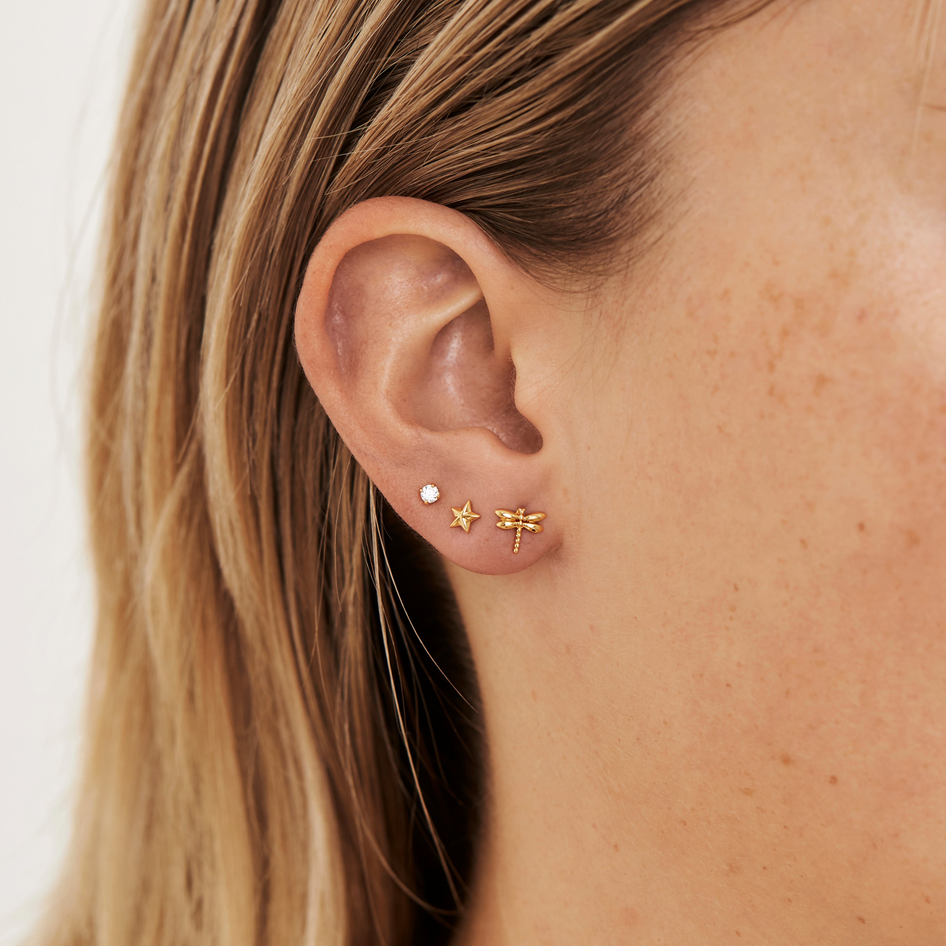 Gold Tiny Dragonfly Stud Earrings - Elegant & Dainty Jewelry for Women - Perfect for Everyday Wear, Parties & Gifts