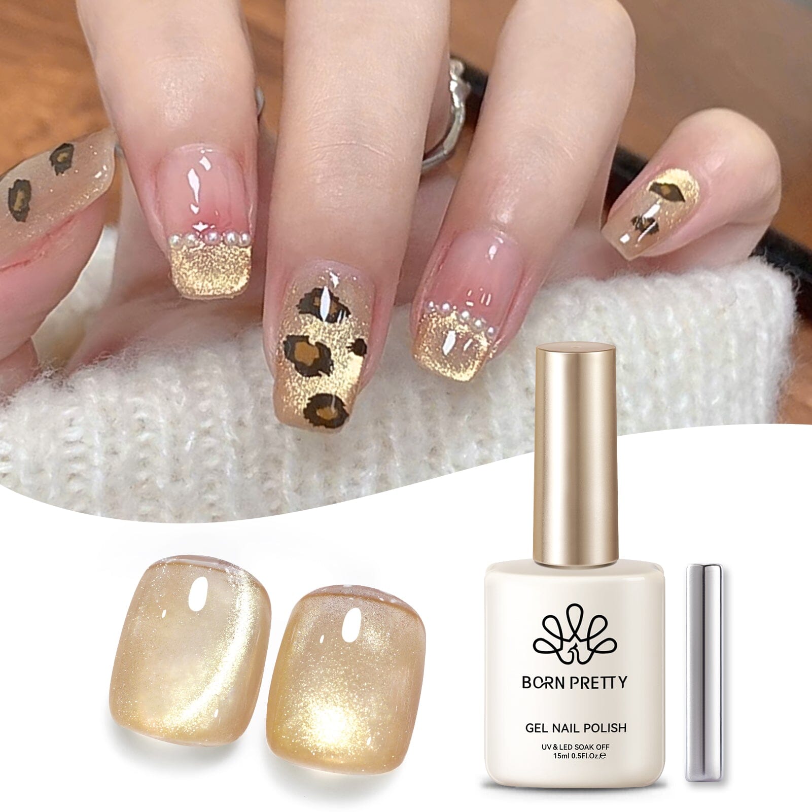 Golden Yellow Cat Magnetic Gel Nail Polish - 15ml Long Lasting UV LED Soak Off Lacquer for Salon & Home Manicure - Perfect for Nail Art, Special Occasions & Everyday Wear