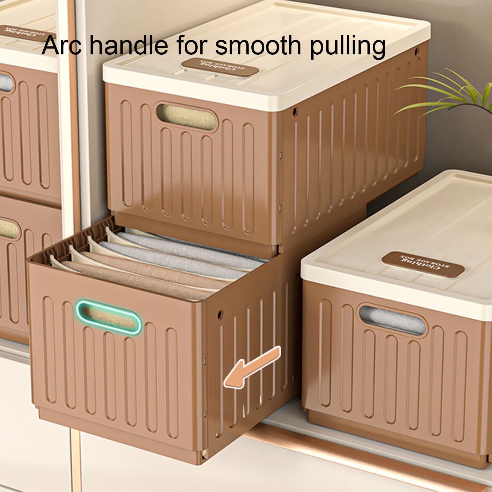 Foldable Closet Organizer - 9 Grids Wardrobe Storage Box for Clothes, Pants, Sweaters & Shirts | Stackable & Space-Saving | Perfect for Bedroom, Closet & Dorm Organization (Brown)
