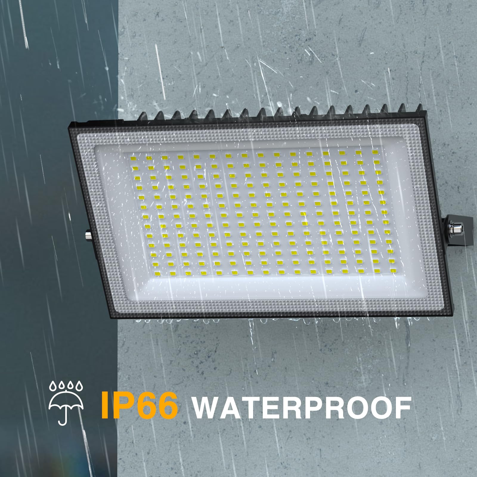 200W LED Flood Lights Outdoor - 18000LM Super Bright Security Light, IP66 Waterproof, 6500K Daylight White (2 Pack) - Perfect for Garage, Yard, Garden, Stadium, Playground & Arena Lighting
