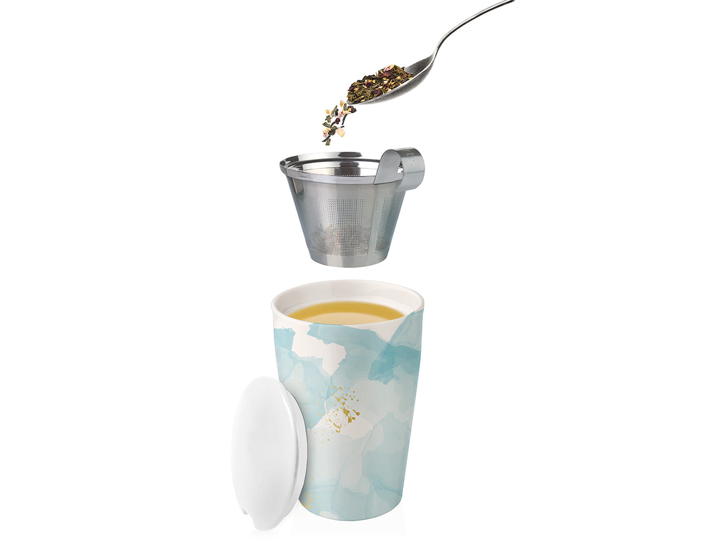 KATI® Premium Loose Leaf Tea Infuser & Steeping Cup - Perfect for Herbal, Green, and Black Tea - Ideal for Home, Office, and Travel Use