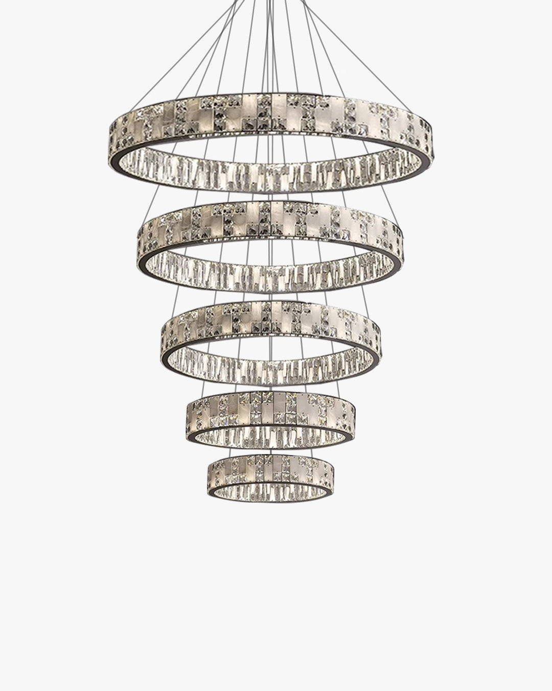 Merlin Tiered Round Crystal Alabaster Chandelier - Elegant Lighting Fixture for Dining Room, Foyer & Luxury Home Decor