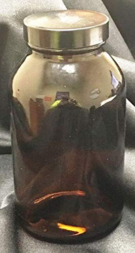 Lab Supply 52KA56 - 30mL Glass Wide Mouth Bottle with Screw Cap, Pack of 24 - Ideal for Chemical Storage, Essential Oils, and Laboratory Use