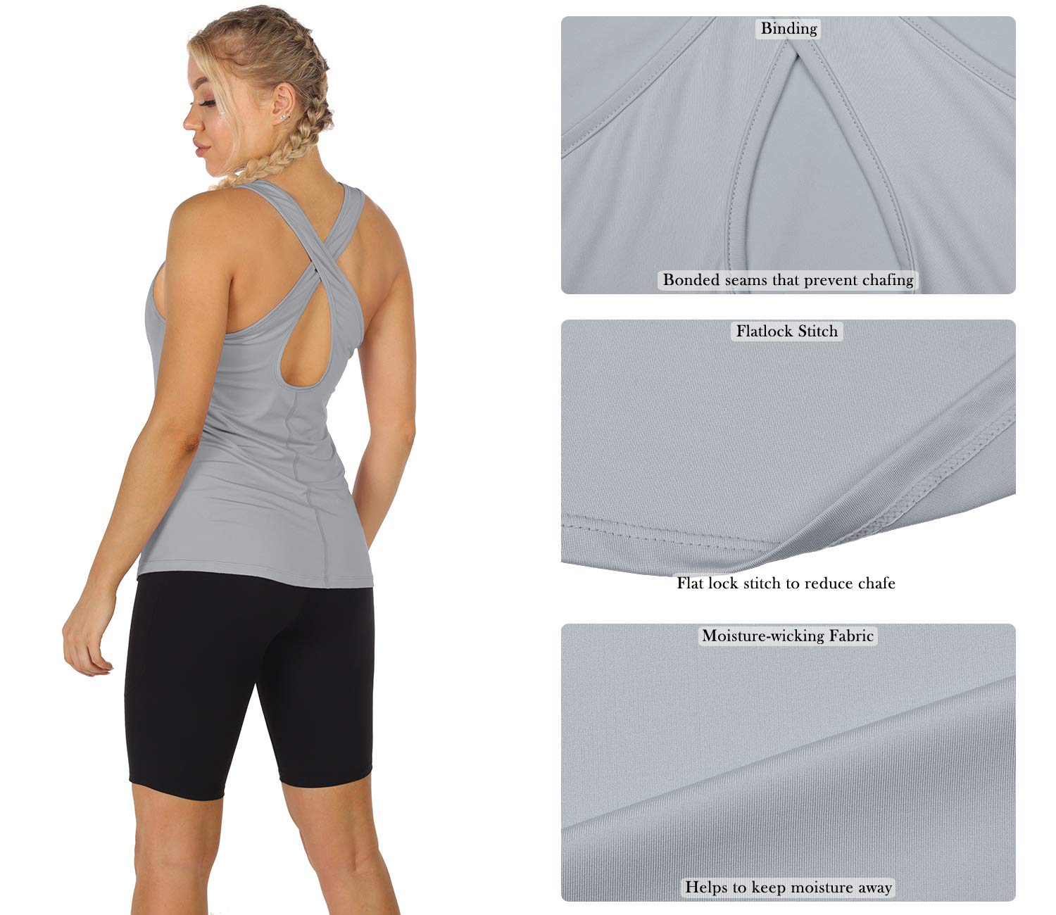 ICY ZONE Women's Workout Tank Tops - 2 Pack Breathable Open Back Yoga Shirts for Running, Gym & Fitness | Perfect for Yoga, HIIT & Summer Sports
