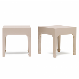 Golden Dragon Oriental Painted Solid Wood Grey Nightstand Set of 2 - 30x30x40cm Bedside Tables for Living Room, Bedroom & Home Decor