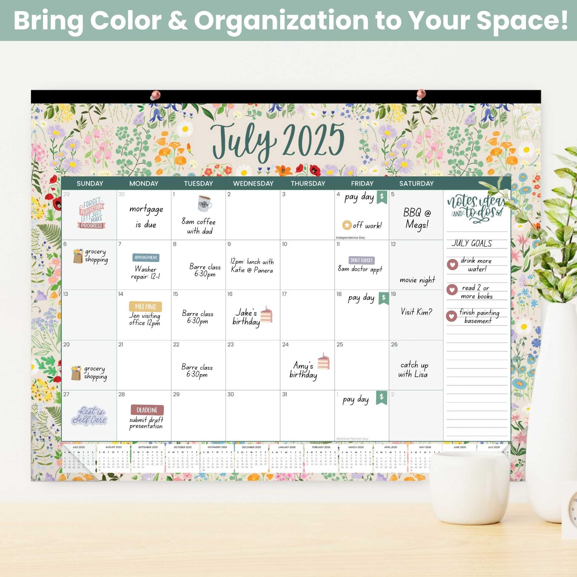 Bloom 2025-2026 Academic Year Wall Calendar (July 2025-July 2026) - 21