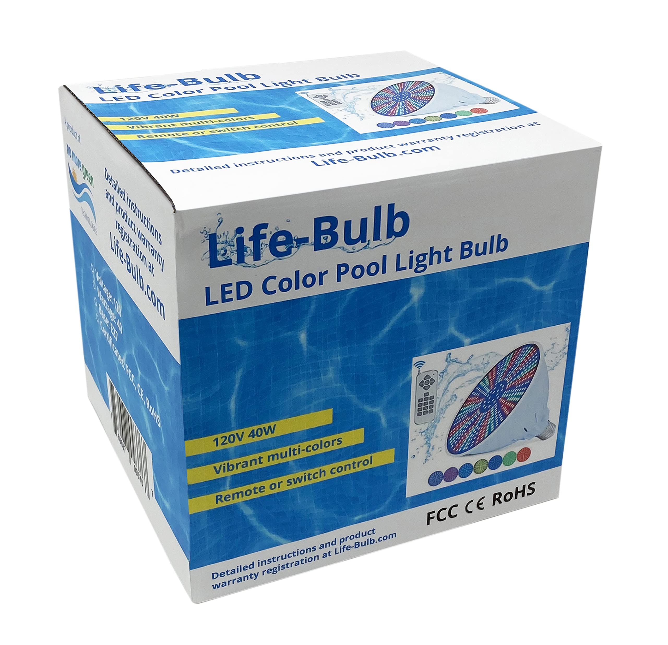 RGB LED Pool Light Bulb - 500W Equivalent, 120V E26 Screw Base for Inground Pools - Compatible with Hayward & Pentair LED Pool Lighting - Lifetime Replacement - Perfect for Night Swimming & Pool Parties