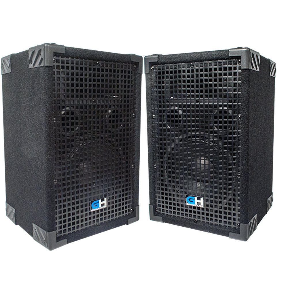 Grindhouse GH8L 8-Inch 2-Way Passive PA/DJ Loudspeaker Pair - 500W Full Range Live Sound Speakers for Bands, DJs, and Events