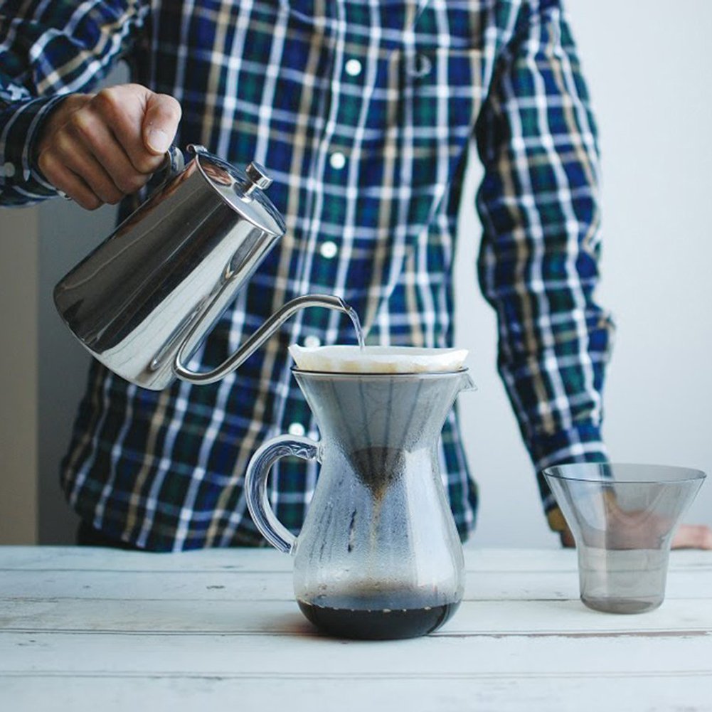 KINTO SCS 27628 30.4 oz (900ml) Stainless Steel Stovetop Kettle for Drip Coffee - Direct Heat & Dishwasher Safe - Perfect Gift for Coffee Lovers - Ideal for Home, Office & Camping Use
