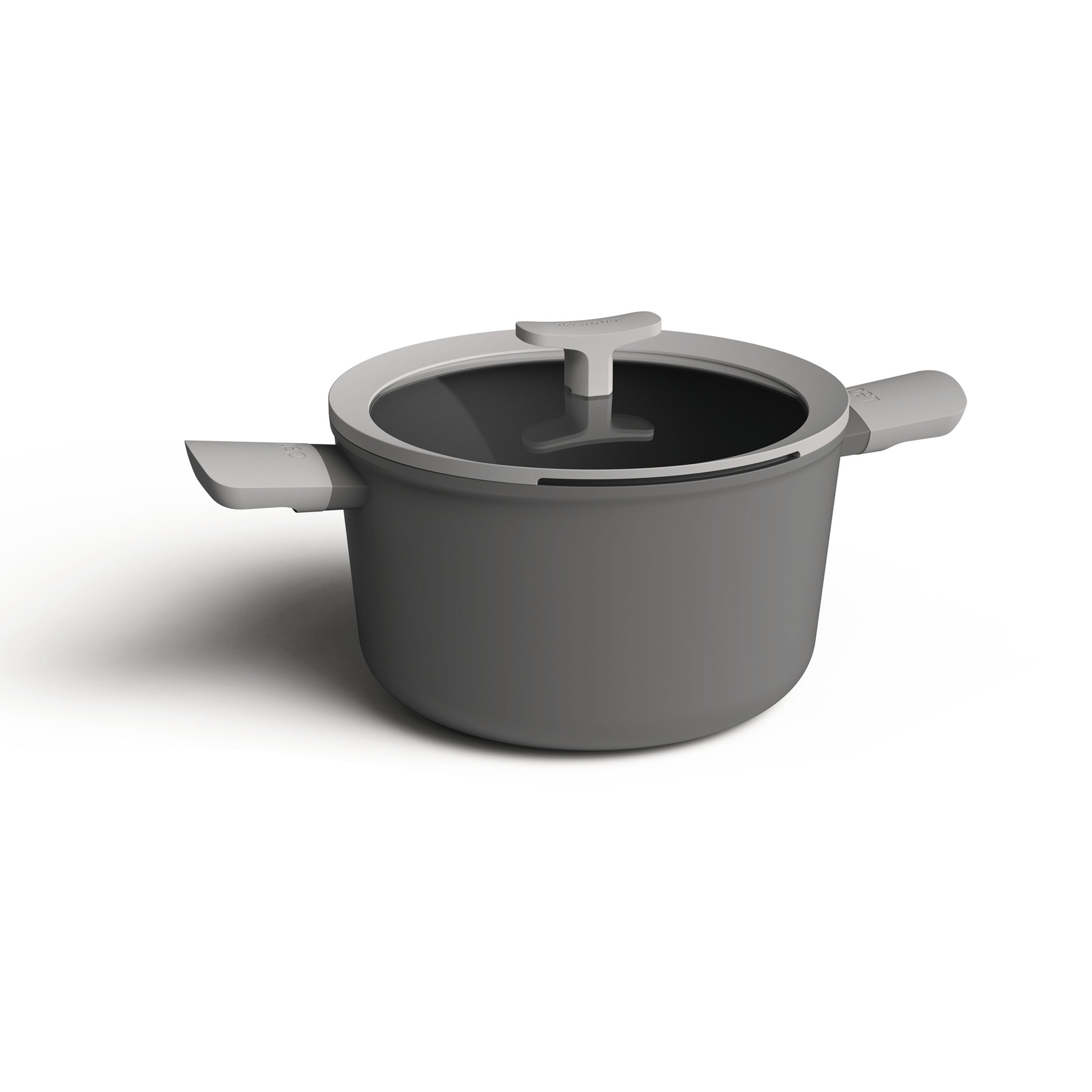BergHOFF Leo 10-Piece Nonstick Ceramic Cookware Set with Glass Lid, Grey - Perfect for Healthy Cooking & Family Meals | Oven & Dishwasher Safe