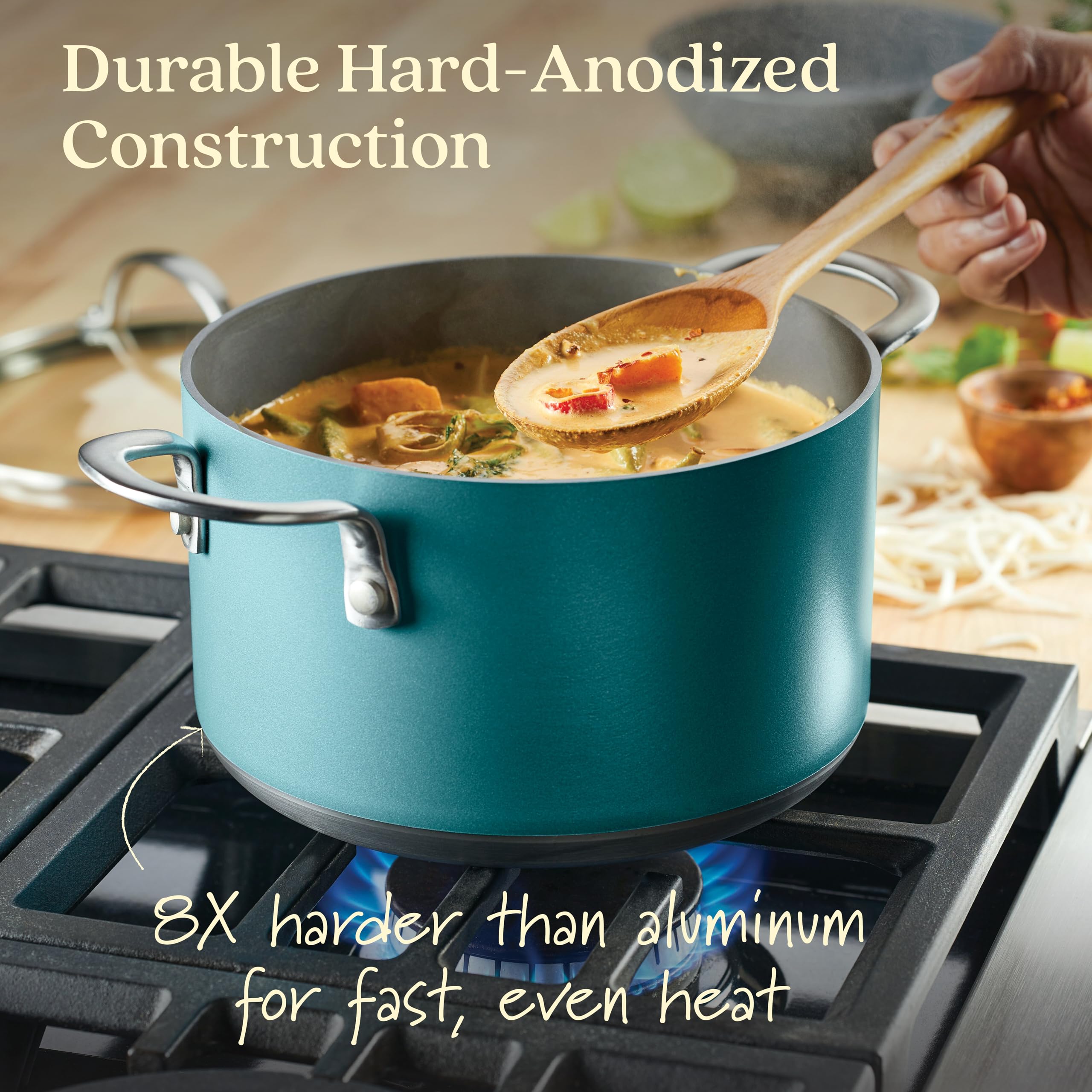 Anolon Achieve Hard Anodized Nonstick Cookware Set - 9-Piece Pots and Pans Set, Durable & Scratch-Resistant Kitchen Essentials for Cooking, Frying & Baking - Perfect for Home Chefs & Professional Kitchens