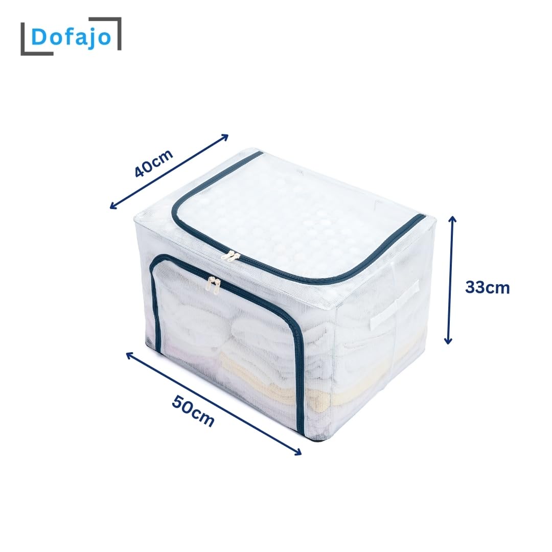 3Pcs Foldable Transparent Storage Bags for Wardrobe, Blankets, Quilts & Bedding - Multi-Access Closet Organizer for Diapers, Clothes, Toys & Blocks | Portable Space-Saving Solution for Home, Travel & Nursery Organization