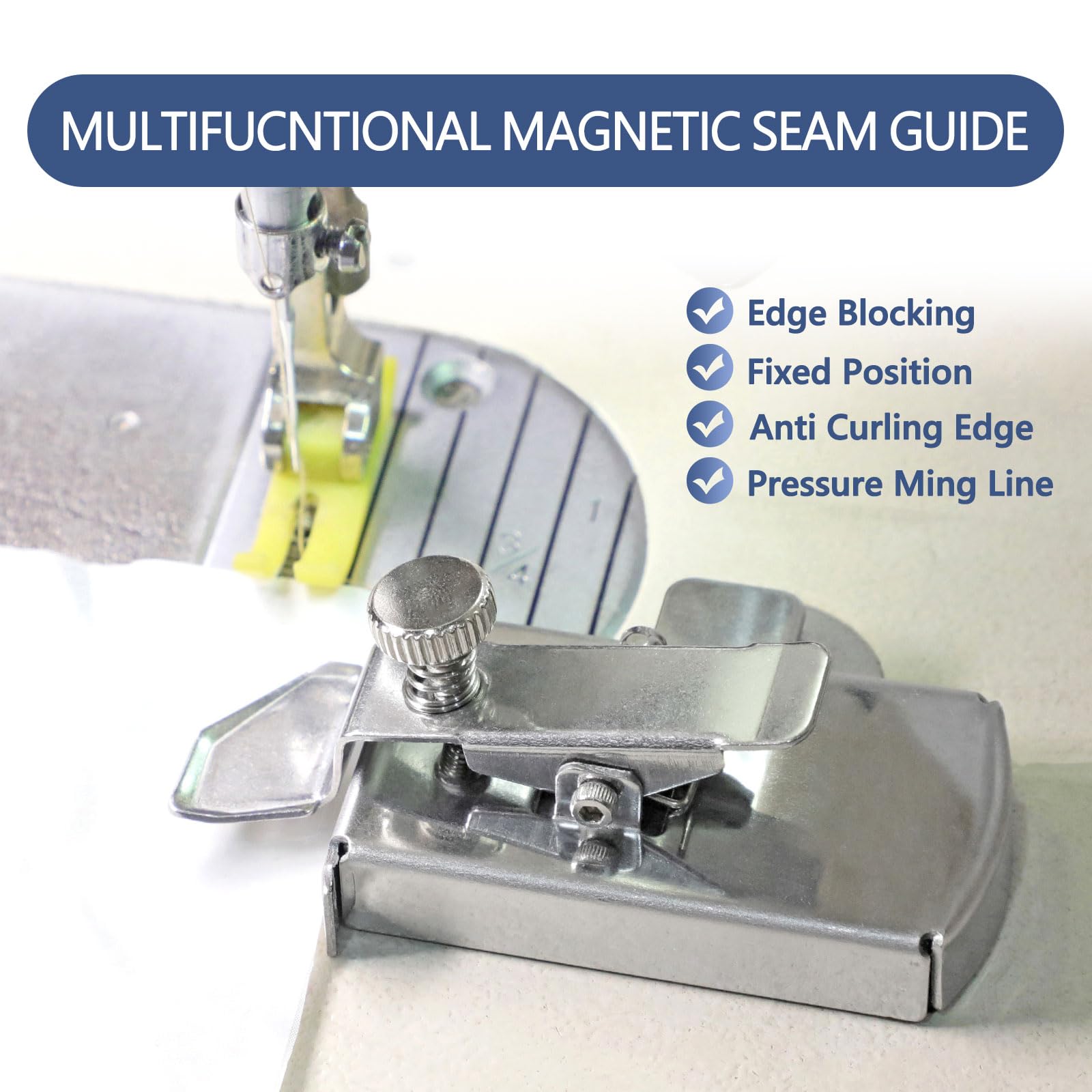 Buddy Sew 3rd Gen Magnetic Seam Guide for Sewing Machines - Universal Multifunctional Presser Foot Attachment for Precise Stitching | Perfect for Quilting, Dressmaking & DIY Sewing Projects