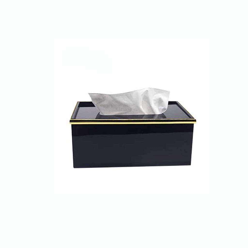 BTYAY Square Metal Facial Tissue Box Cover - Elegant Black Tissue Holder for Bathroom Vanity, Bedroom Dresser, Nightstand, Home Office Desk | Durable & Stylish Home Decor Accessory | Perfect for Living Room, Guest Room & Office Spaces