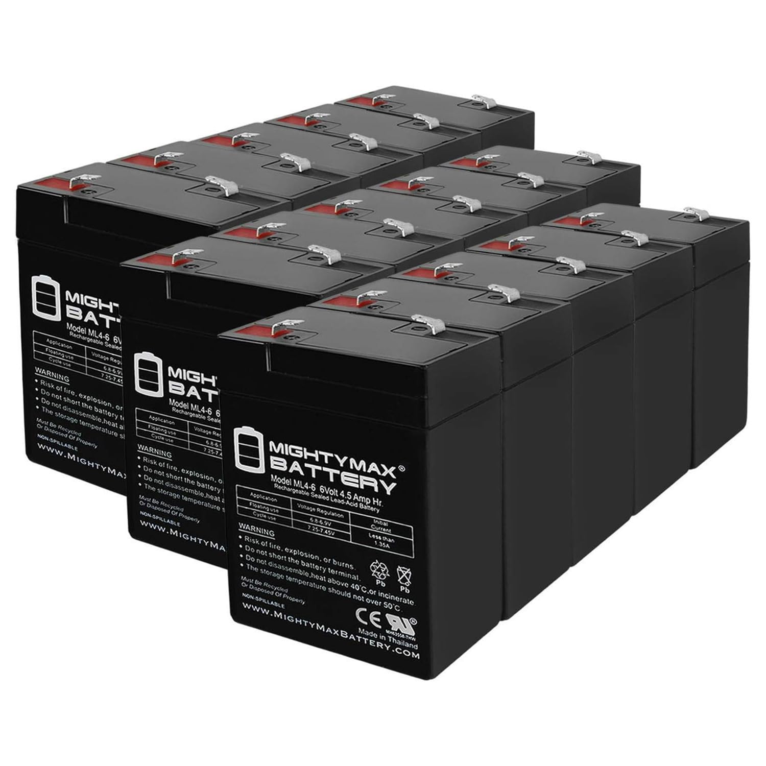 Mighty Max Battery ML4-6 - 6V 4.5AH Replacement Battery for APC UPS Systems - 15 Pack - Perfect for Computer Backup Power, Home Office & Server Room Use