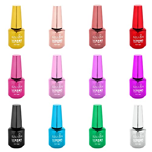 Long Lasting Mirror Nail Polish Gel - 8ml Brightening Colorful Waterproof Nail Art for Manicure | High Glossy & Gorgeous Finish | Perfect for Parties, Weddings & Special Occasions