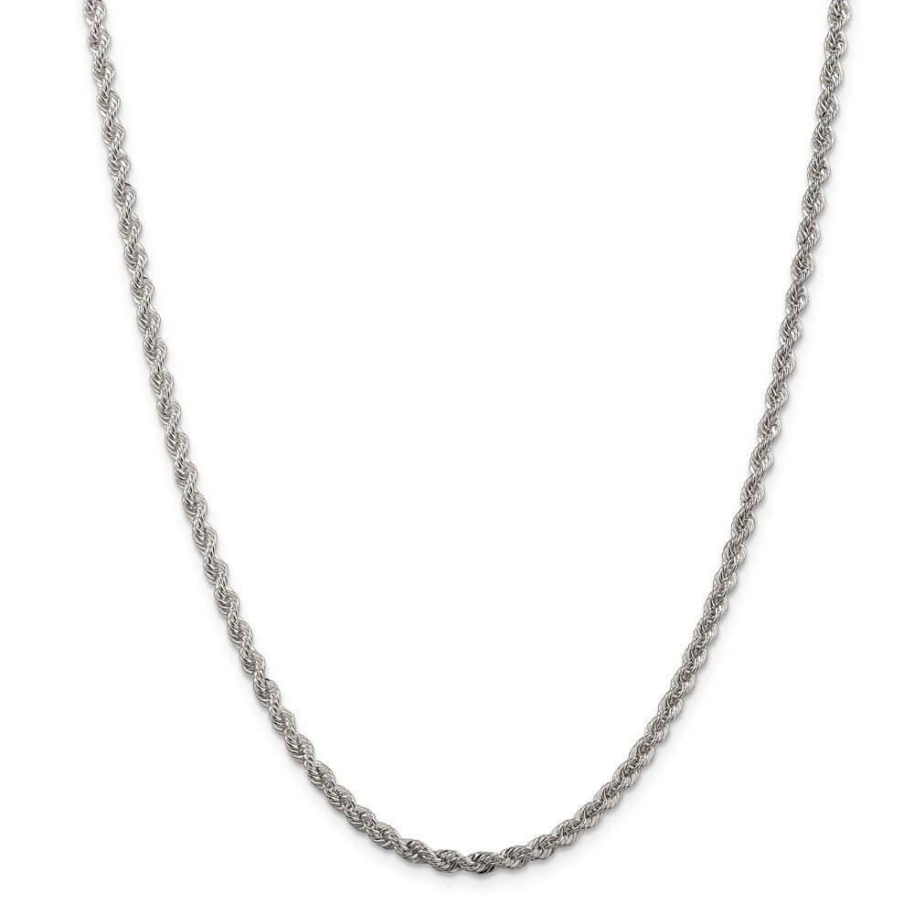 Sterling Silver 3.0mm Solid Rope Chain Necklace for Women & Men - 16