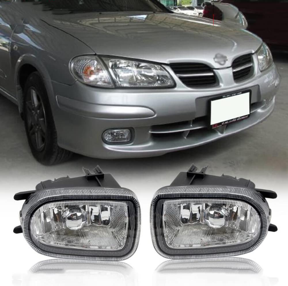 Nissan Sunny/Sentra N16 1999-2002 Front Bumper Fog Lights Kit - Replacement Driving Lamps Assembly for Improved Visibility in Rain & Fog
