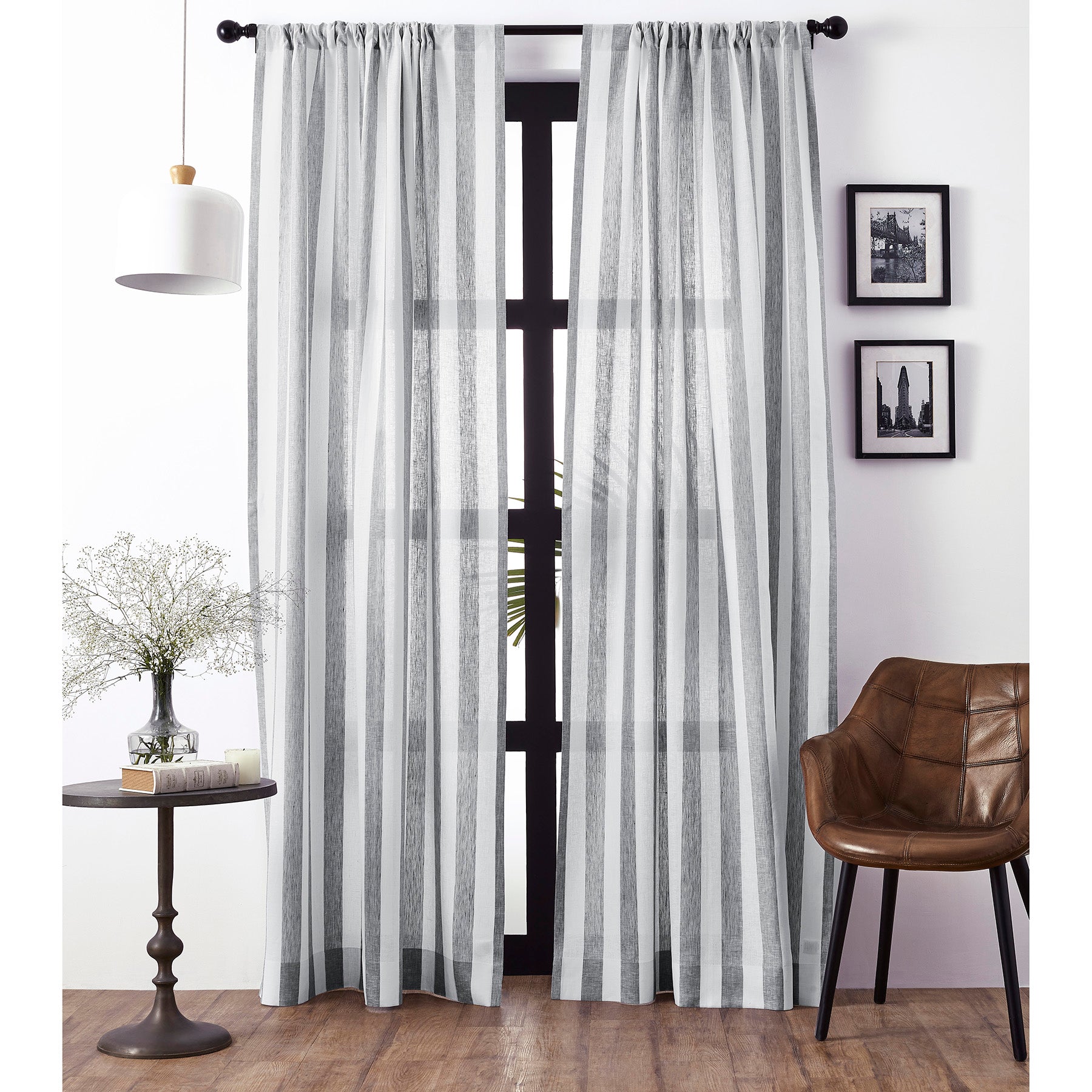 Stylish Cabana Striped Curtains for Beach House & Patio - Light Filtering Outdoor Window Treatments