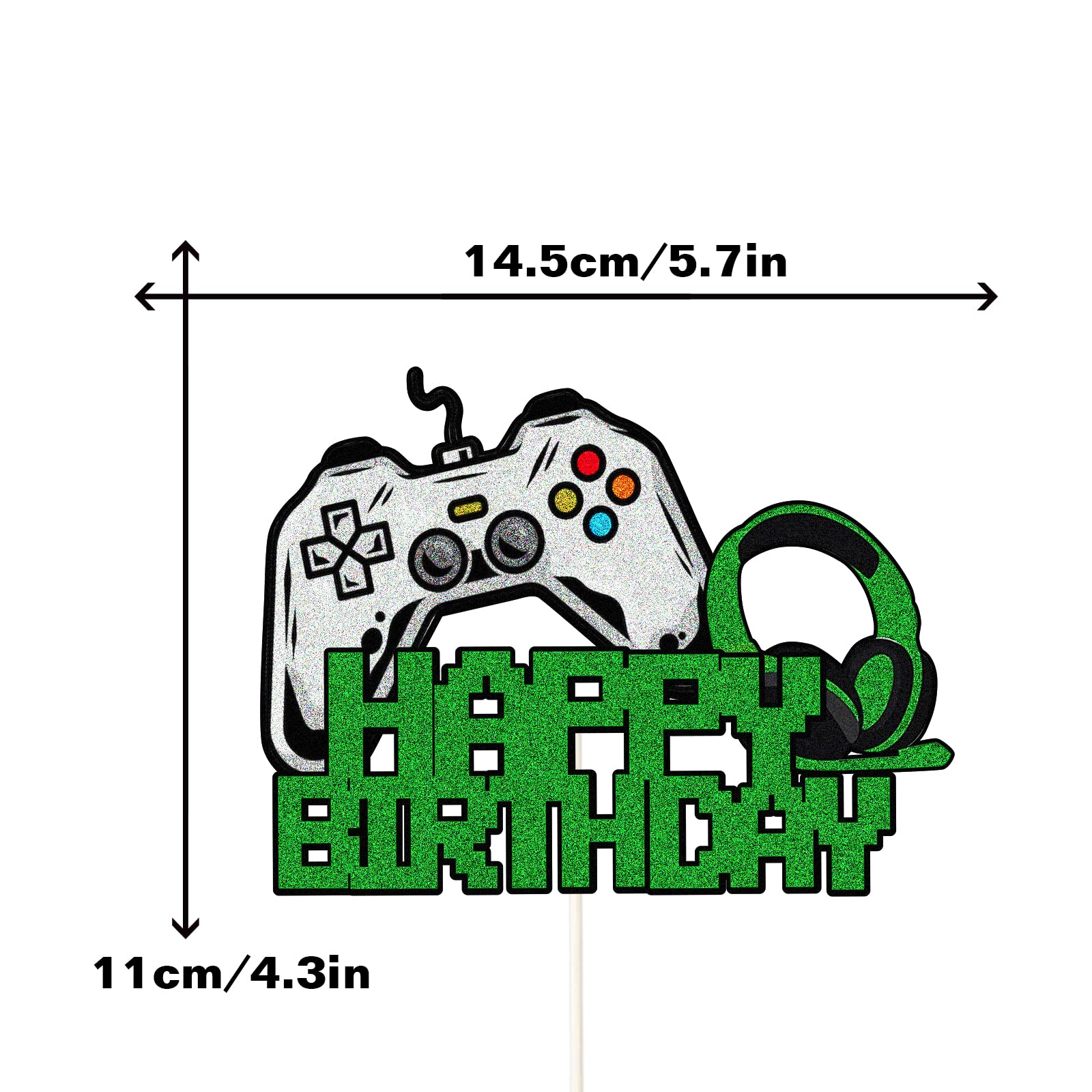 Happy Birthday Cake Topper for Gamers - Video Game Themed Party Decoration for Boys & Girls - Gaming Cake Picks for Game Fans - Perfect for Birthday Parties, Gaming Events & Themed Celebrations
