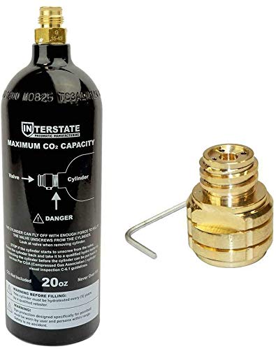 20 Oz CO2 Paintball Tank with Soda Stream Adapter - Refillable Carbon Dioxide Cylinder for Paintball Guns & Soda Makers - Perfect for Home Carbonation & Outdoor Paintball Games