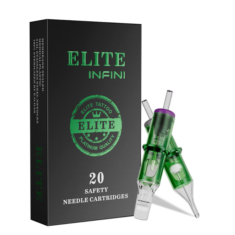 Elite Infini 9 Round Liner Cartridges - Professional Tattoo Ink Cartridges for Tattoo Artists - Perfect for Fine Line Work and Detailed Tattooing