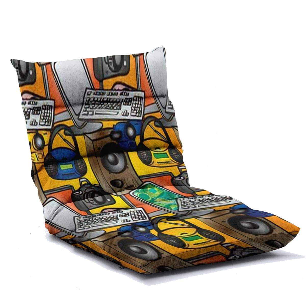 Adjustable 6-Position Memory Foam Floor Lounger - Seamless Pattern Folding Sofa Chair for Adults & Kids - Perfect for Reading, Watching TV, Gaming & Relaxing at Home