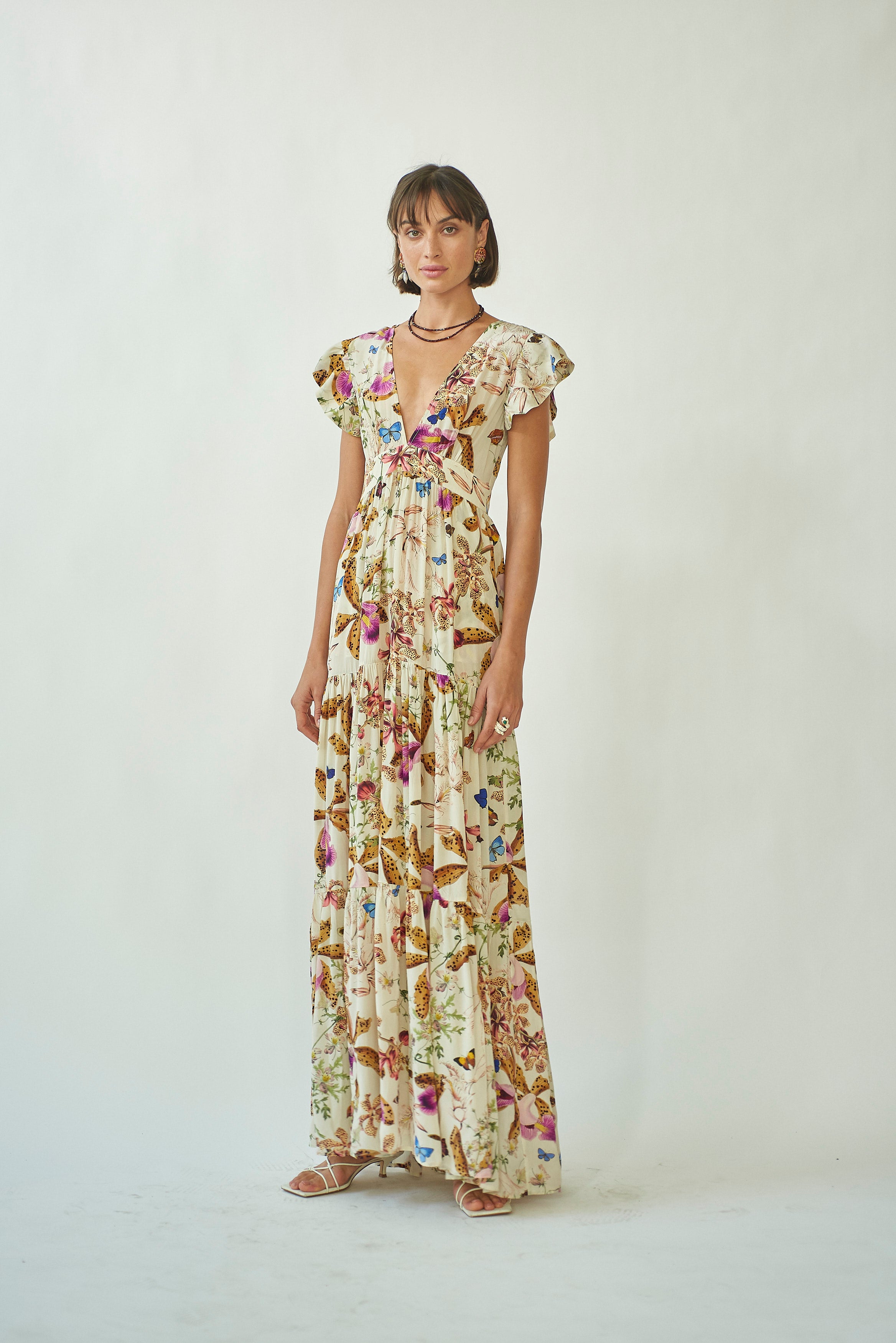Mila Dress 7 - Elegant Women's Floral Summer Dress with Short Sleeves | Perfect for Beach Vacations, Date Nights & Casual Outings