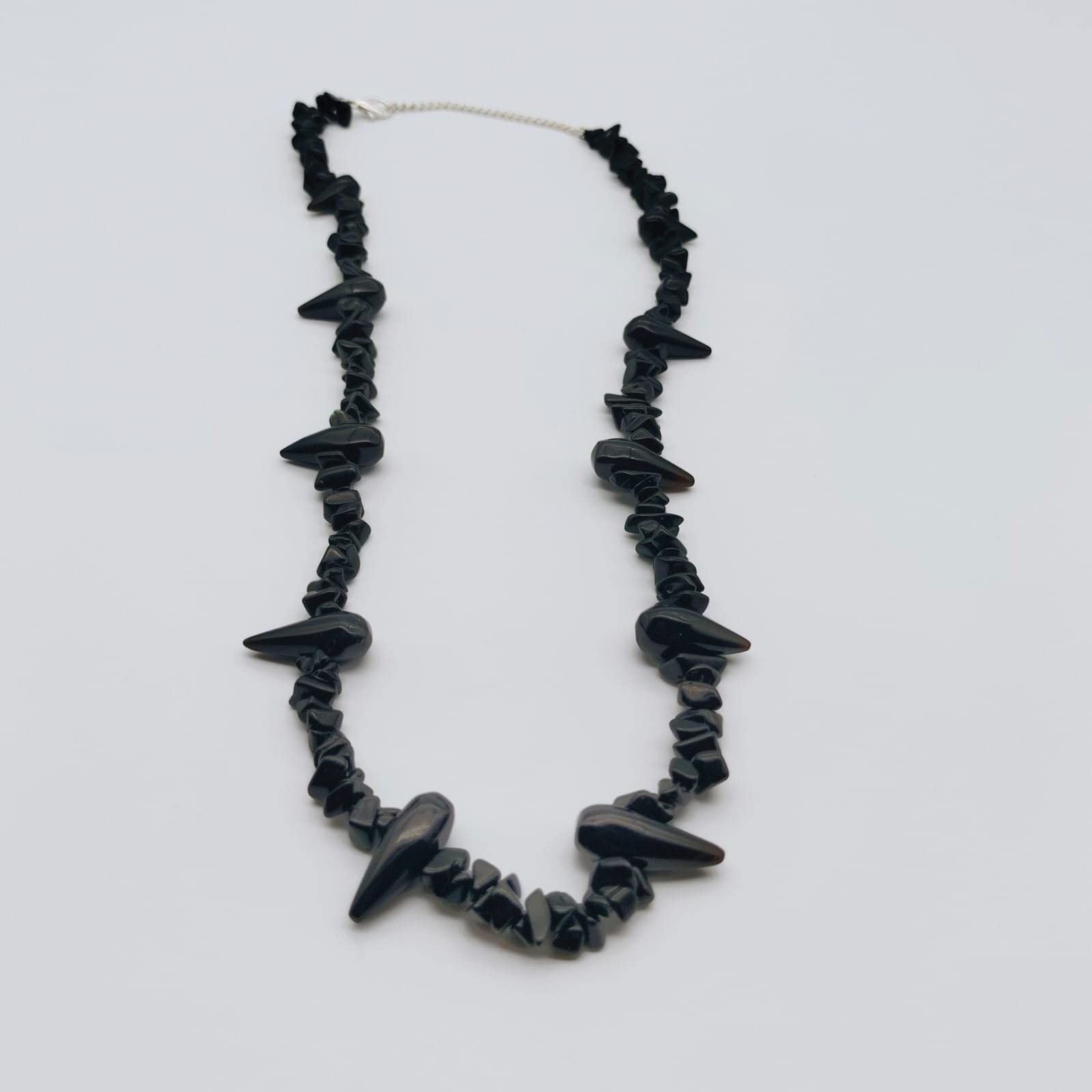 Natural Black Onyx Pain Necklace - Handmade Anime Choker Jewelry for Cosplay | 24 Inch Adjustable Gothic Necklace Gift for Men & Women | Perfect for Halloween, Comic Con & Gothic Fashion